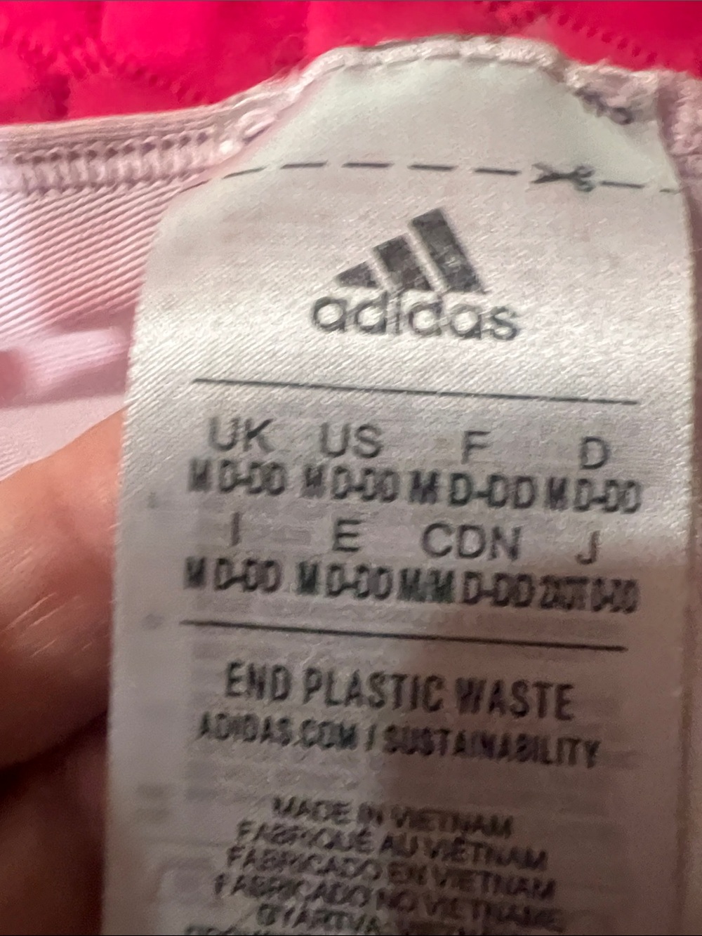 adidas Light Mauve Racerback Sports Bra with Wide Underband - Picture 2 of 12